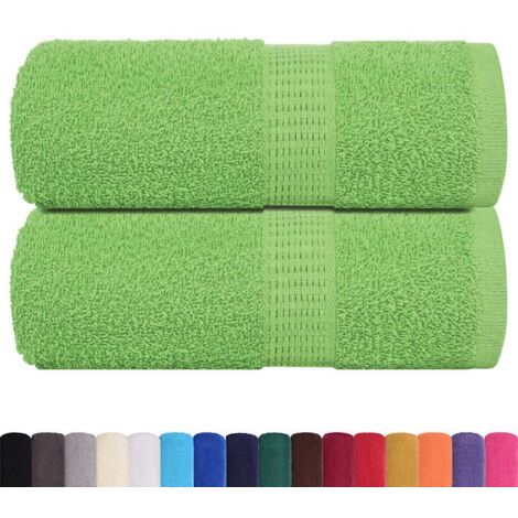 Serviettes d'invité 2 pcs vert pomme 30x50cm 360 g/m² 100% coton CFW891847