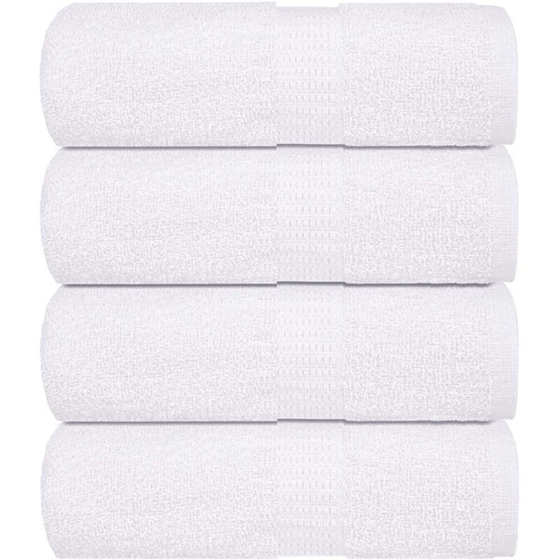 Serviettes d'invité 4 pcs blanc 30x50 cm 360 g/m² 100% coton