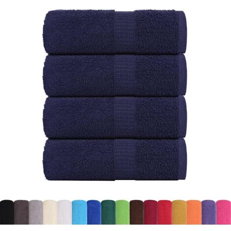 Serviettes d'invité 4 pcs bleu marine 30x50 cm 100% coton CFW951988