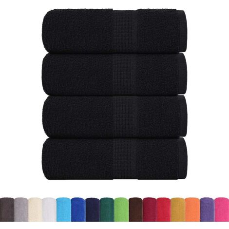 Serviettes d'invité 4 pcs noir 30x50 cm 360 g/m² 100% coton CFW835474