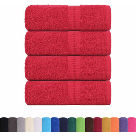 Serviettes d'invité 4 pcs rouge 30x50 cm 360 g/m² 100% coton CFW816960