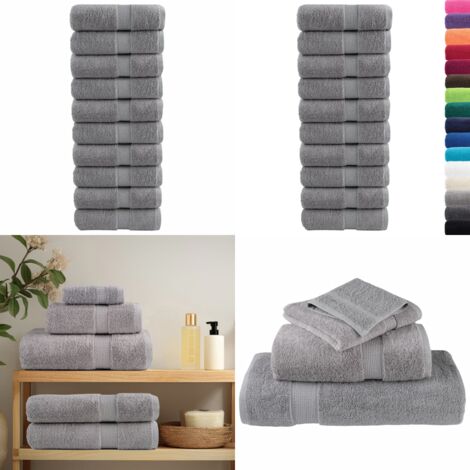 Serviettes d'invité de qualité supérieure SOLUND 10 pcs gris - Serviette de bain - Serviette de visage