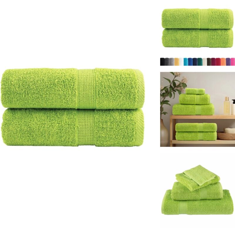 Serviettes d'invité de qualité supérieure solund 2 pcs - Serviettes Invité - Serviettes De Bain - Serviettes De Toilette - Serviettes Vertes