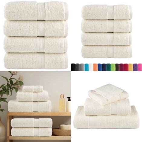 Serviettes d'invité de qualité supérieure SOLUND 4 pcs crème - Serviette de bain - Serviette de visage