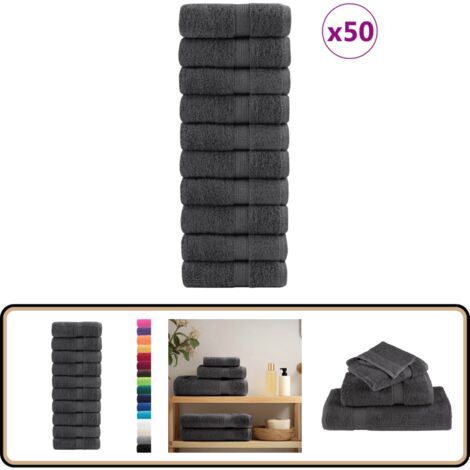 Serviettes d'invité de qualité supérieure SOLUND 50pcs 600 g/m² - Serviettes D'invites - Serviettes De Bain - Serviettes De Toilette - Serviettes En Coton - Serviettes Absorbantes