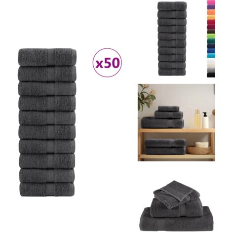 Serviettes d'invité de qualité supérieure SOLUND 50pcs 600 g/m² - Serviettes D'invites - Serviettes De Bain - Serviettes De Toilette - Serviettes En Coton - Serviettes Absorbantes