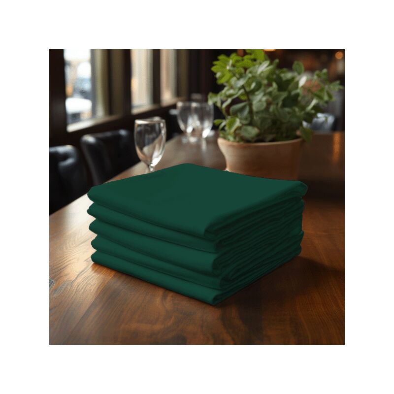 Serviettes en tissu vert bouteille, 10 pièces, 40 x 40 cm