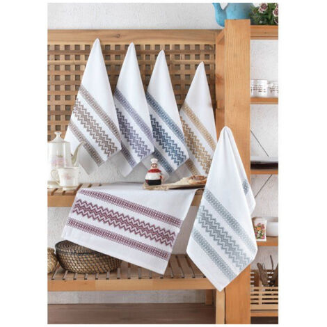 Serviettes mains AUCUNE 6 pièces 40 x 60 cm Multicolore (Blanc, Marron, Jaune, Bleu, Violet, Gris)