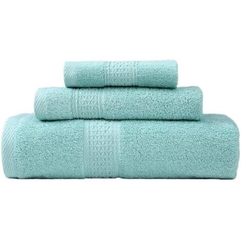 Serviettes turques en coton de qualité supérieure, douces et absorbantes, lot de 3, vertes, en coton à longues fibres, ensemble de serviettes cadeaux