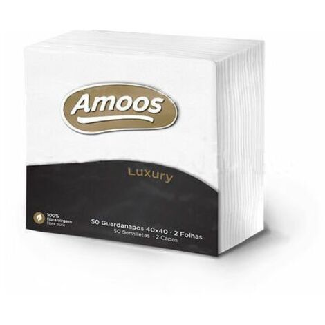 Servilleta celulosa amoos luxury 40x40 cm 2 capas paq 50 u