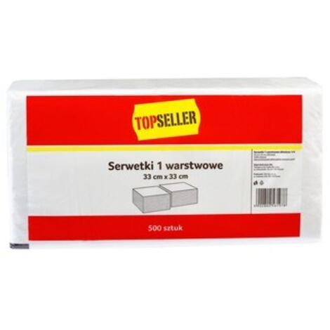 Servilletas TGE/TOPS de 1 capa, blancas, 33x33 cm, 500 unidades
