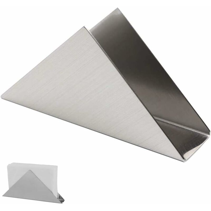 

Servilletero de mesa de acero inoxidable toallero vertical europeo, servilletero triangular de acero inoxidable de simplicidad duradera para