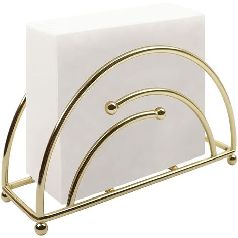 Servilletero de acero inoxidable para mesa de metal color dorado soporte organizador de servilletas juego de 2 
