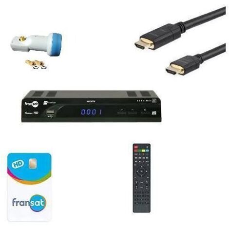 SERVIMAT SIRIUS III HD : Récepteur numérique Fransat + HDMI + CARTE FRANSAT + LNB - HD ME
