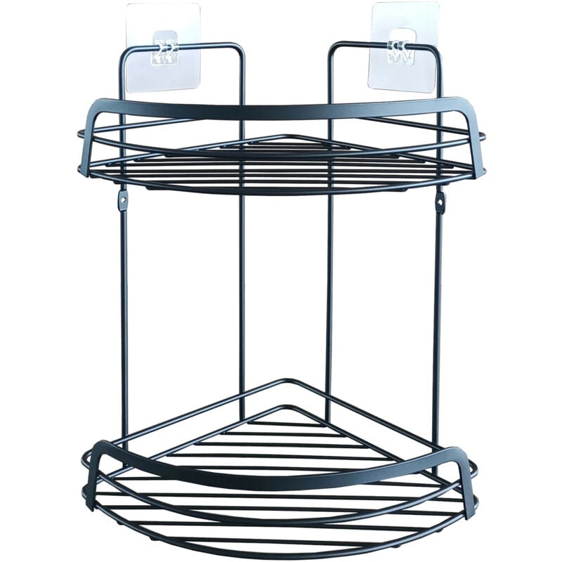 Serviteur de douche d'angle Noir 22x32 cm