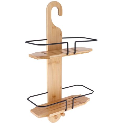 Serviteur a suspendre 2 tablettes en bambou et metal - bambou noir - Tendance
