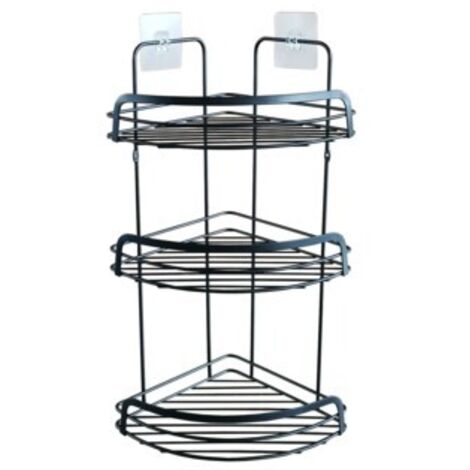 Serviteur de douche d'angle Noir 50 cm