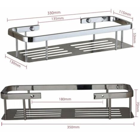 Serviteur de Douche en Acier Inoxydable, Accessoire Étagère pour Salle de Bain, Rangement Cuisine - 35cm