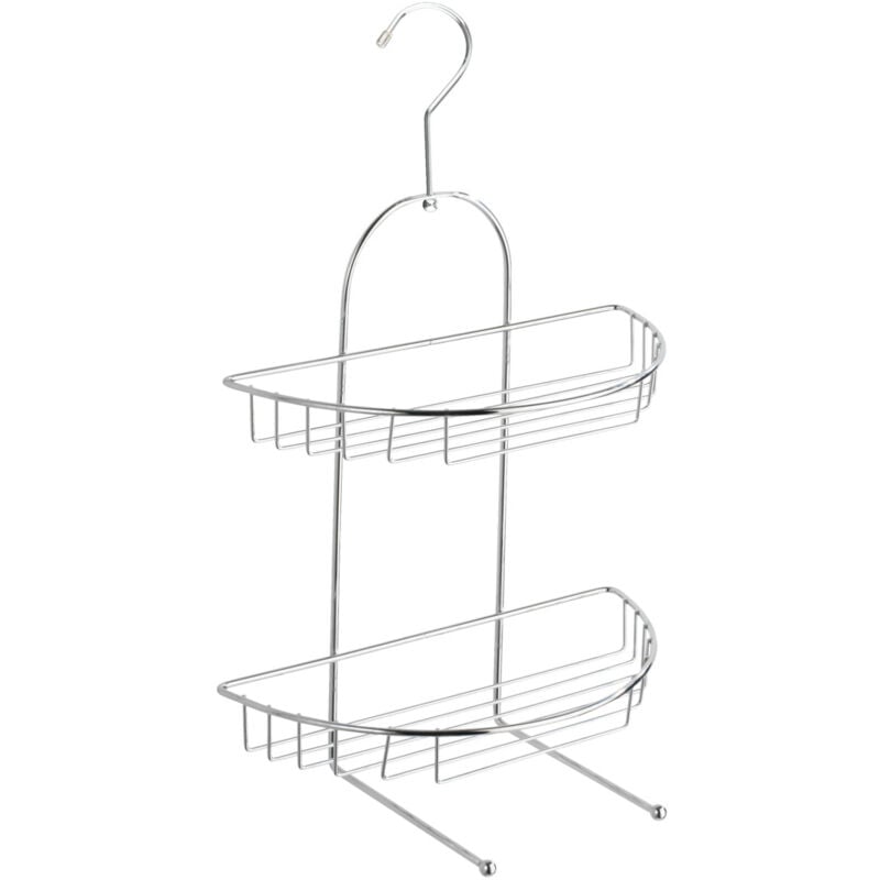 Serviteur de Douche, Etagere Douche à Suspendre Sans Percage, Kuopio, Acier, 28x46x15 cm, Brillant - Wenko