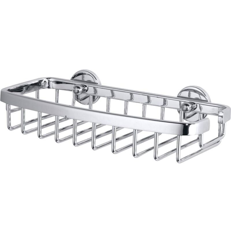 Tesa - Aluxx Petit panier de douche, sans perҫage, adhésif, inoxydable, résistant à l'humidité, 5,0cm x 22,0cm x 10,2cm