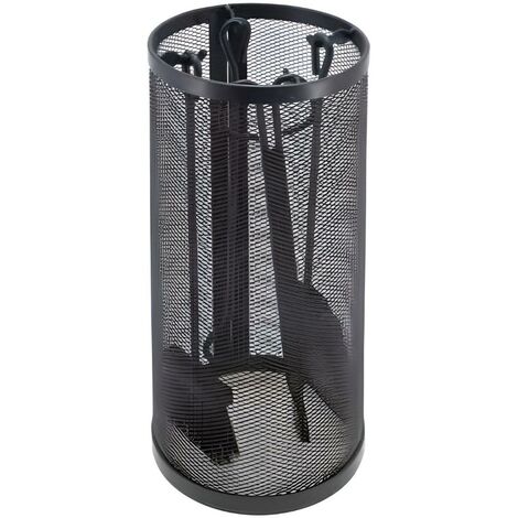 Serviteur/Garniture de cheminée ensembles d'outils pince à feu pelle brosse en fer forgé coloris Noir - Hauteur 50cm
