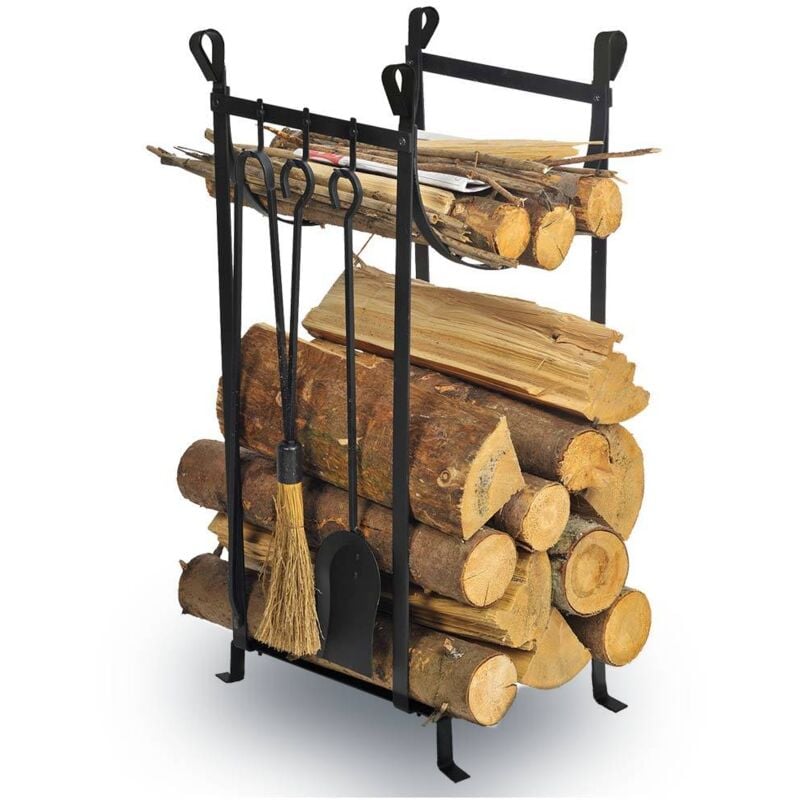 Facilitys - Serviteur de cheminée - Porte bûches avec accessoires