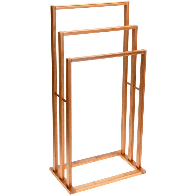 EHL - Porte-serviettes de bain bambou, 3 branches