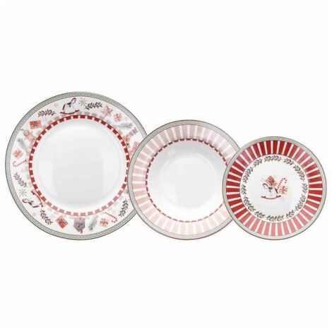 Servizio da Tavola 18pz Piatti Natalizi Atollo Vintage