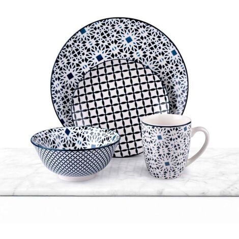 Servizio di Piatti Alpina Multicolore Ceramica 16 Pezzi (4 Unità)