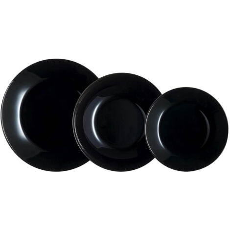 Servizio di Piatti da Tavola 18 Pezzi Plumi Black