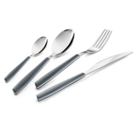 Servizio di Posate da Tavola Completo Fast Grigio Eme 24 Pezzi