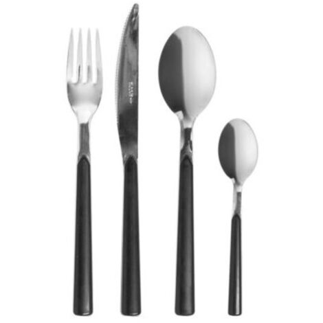 Servizio di Posate da Tavola Completo Fast Nero Eme 24 Pezzi