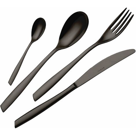 Servizio Set di Posate 24 Pezzi in Acciaio 18/10 PVD Eme Eleven Black