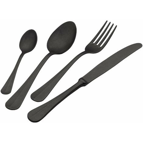 Servizio Set di Posate 24 Pezzi in Acciaio 18/10 PVD Eme Royal Retrò Black