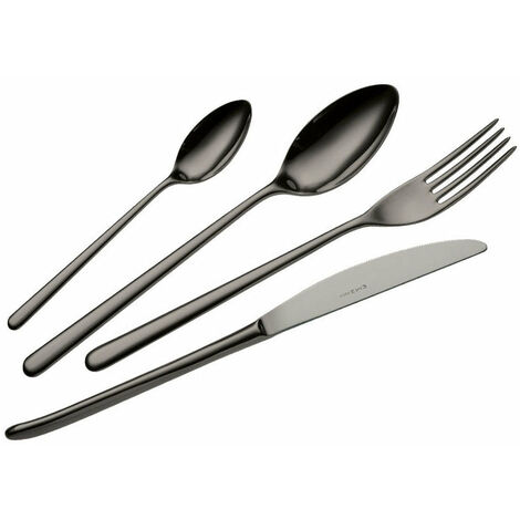 Servizio Set di Posate 24 Pezzi in Acciaio 18/10 PVD Eme Venice Gun Metal