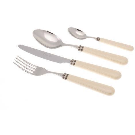 Servizio Set di Posate 24 Pezzi in Acciaio Inox Rivadossi Sandro Mistral Avorio