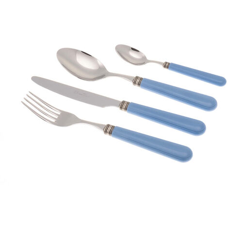 Servizio Set di Posate 24 Pezzi in Acciaio Inox Rivadossi Sandro Mistral Azzurro