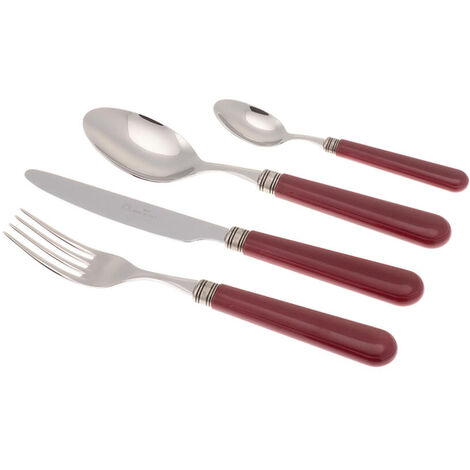 Servizio Set di Posate 24 Pezzi in Acciaio Inox Rivadossi Sandro Mistral Bordeaux