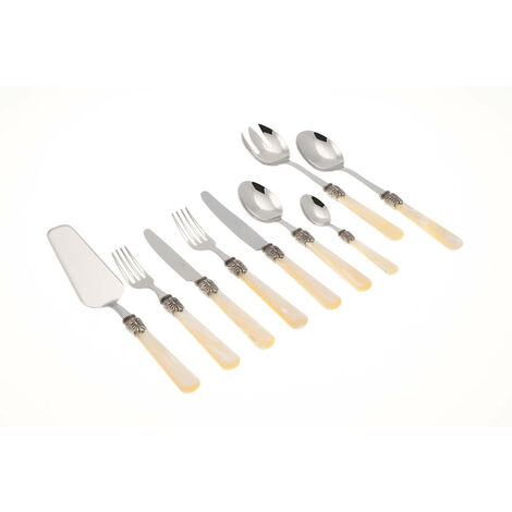 Servizio Set di Posate 75 Pezzi in Acciaio Inox Rivadossi Sandro Elena Avorio