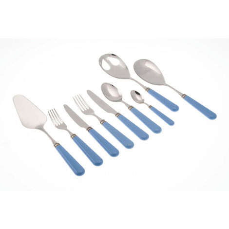 Servizio Set di Posate 75 Pezzi in Acciaio Inox Rivadossi Sandro Mistral Azzurro