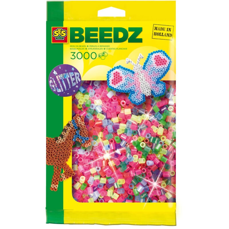 SES - Perles à repasser pailletées Creative Beedz 3000 pièces