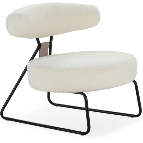 Sessel 77x86x73 Weißer Stoff / Black Metall Möbel / Chaisspour Alle Stile, um zu Hause eine Note zu verleihen