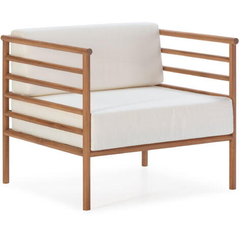 Sessel 78x72x68 Teak / Outdoor weißer Stoff / Sofas, Sessel, Chaisspour alle Stile, um zu Hause eine Note zu verleihen