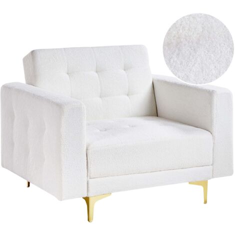 Sessel ABERDEEN Bouclé Cremeweiß