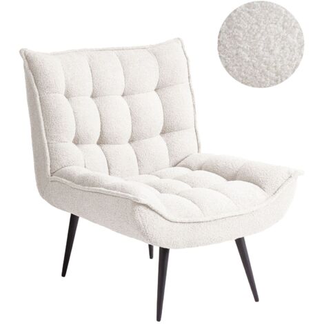Sessel ALVESTA Bouclé Weiß