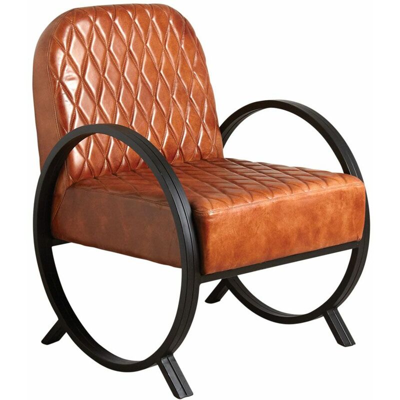 Aubry Gaspard - Sessel aus Leder und Metall