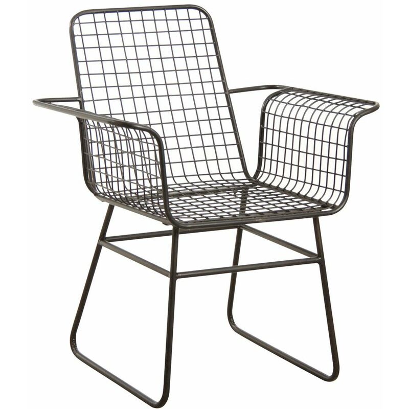 Aubry Gaspard - Sessel aus schwarzem Metall mit Antikoptik