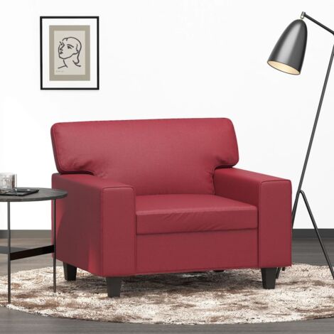 Sessel Bordeaux Rot 60 cm Kunstleder
