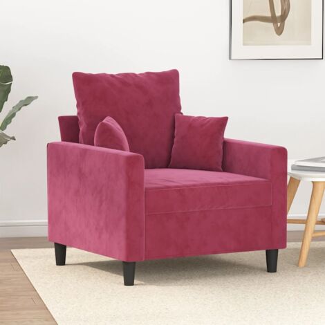 Sessel Bordeauxrot 60 cm Samt