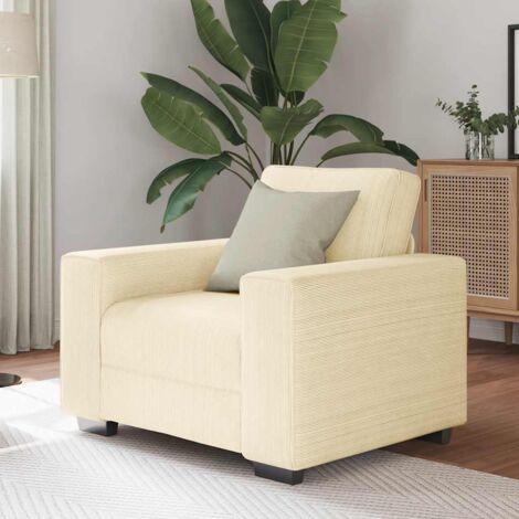Sessel Creme 60 cm Cordstoff vidaXL